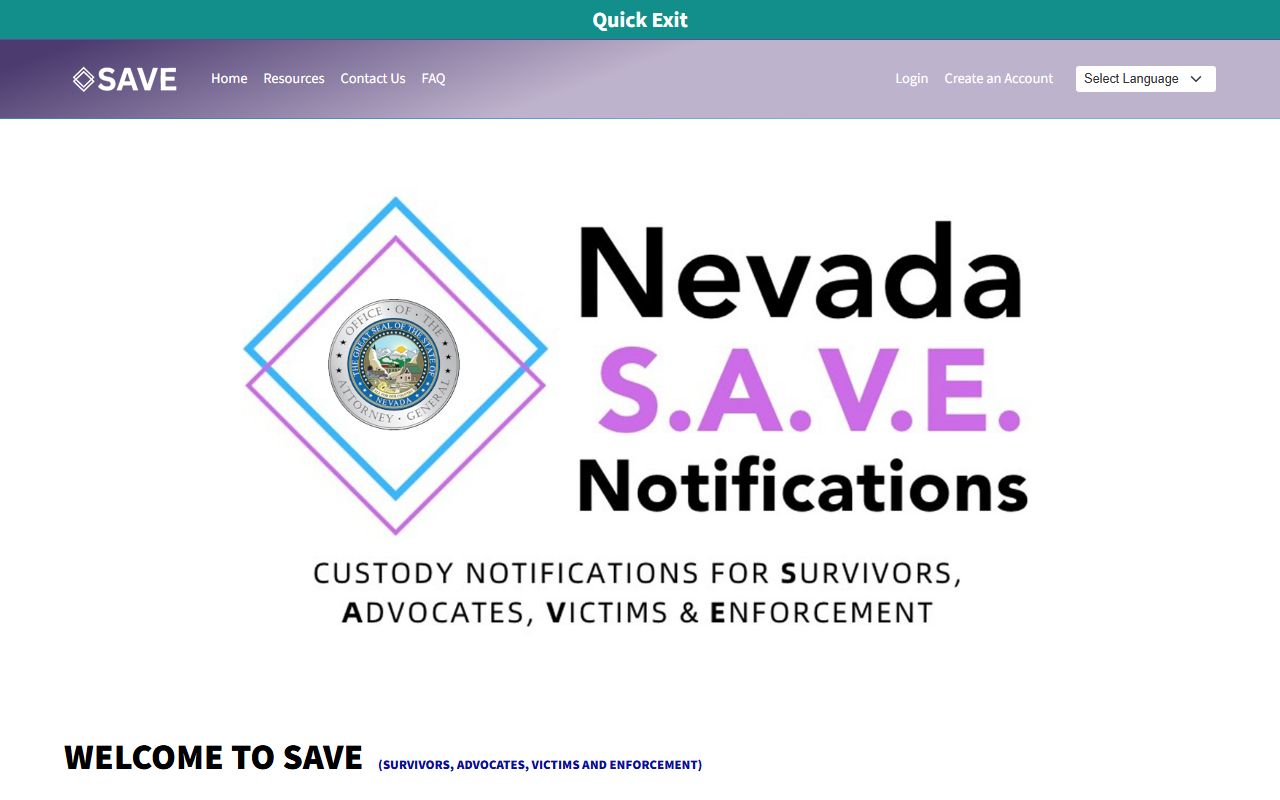Nevada inmate population Nevada SAVE notification portal